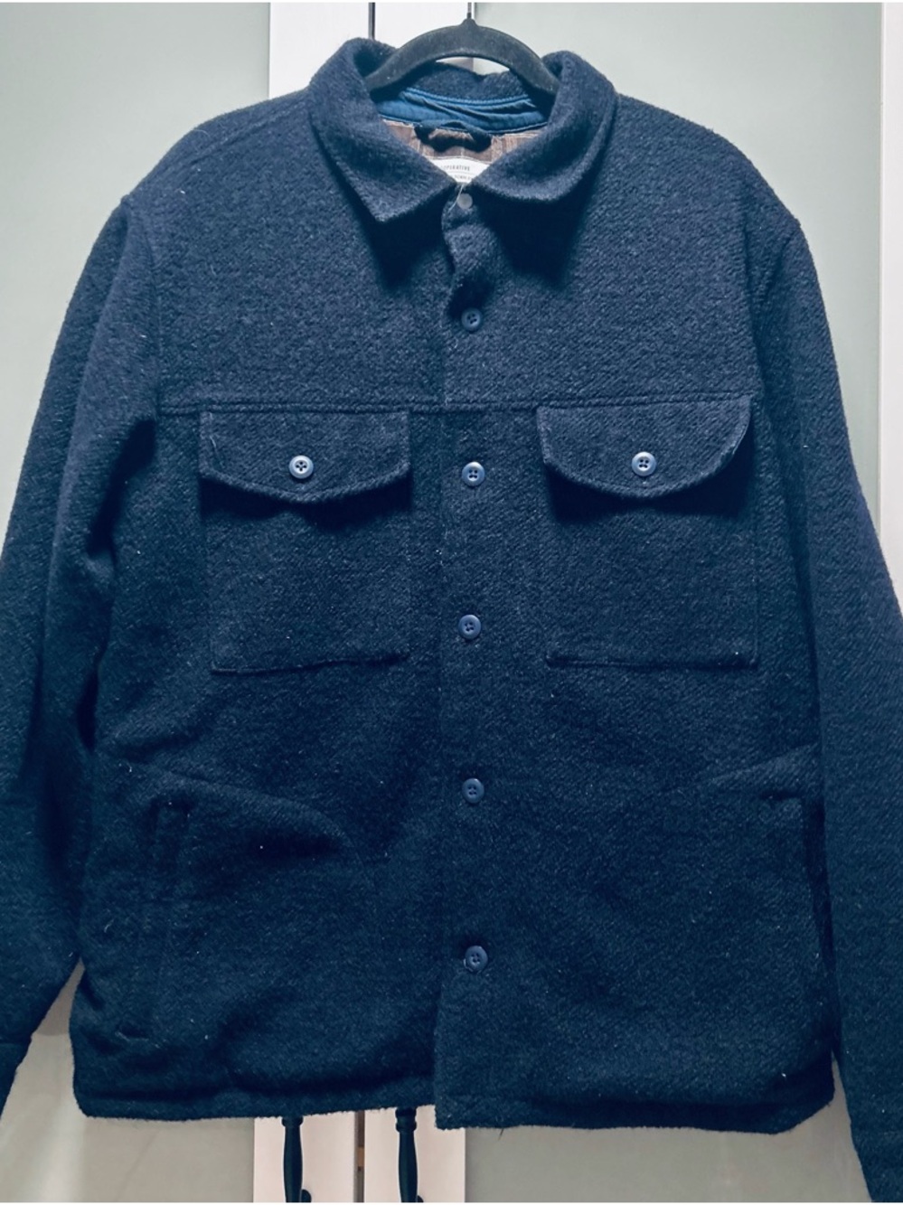 REI Co-Op Men's S Norseland
Lined Button Up Navy Jacket Wool
Blend Size Large